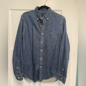 J. Crew Blue Denim Casual Button Down Shirt
